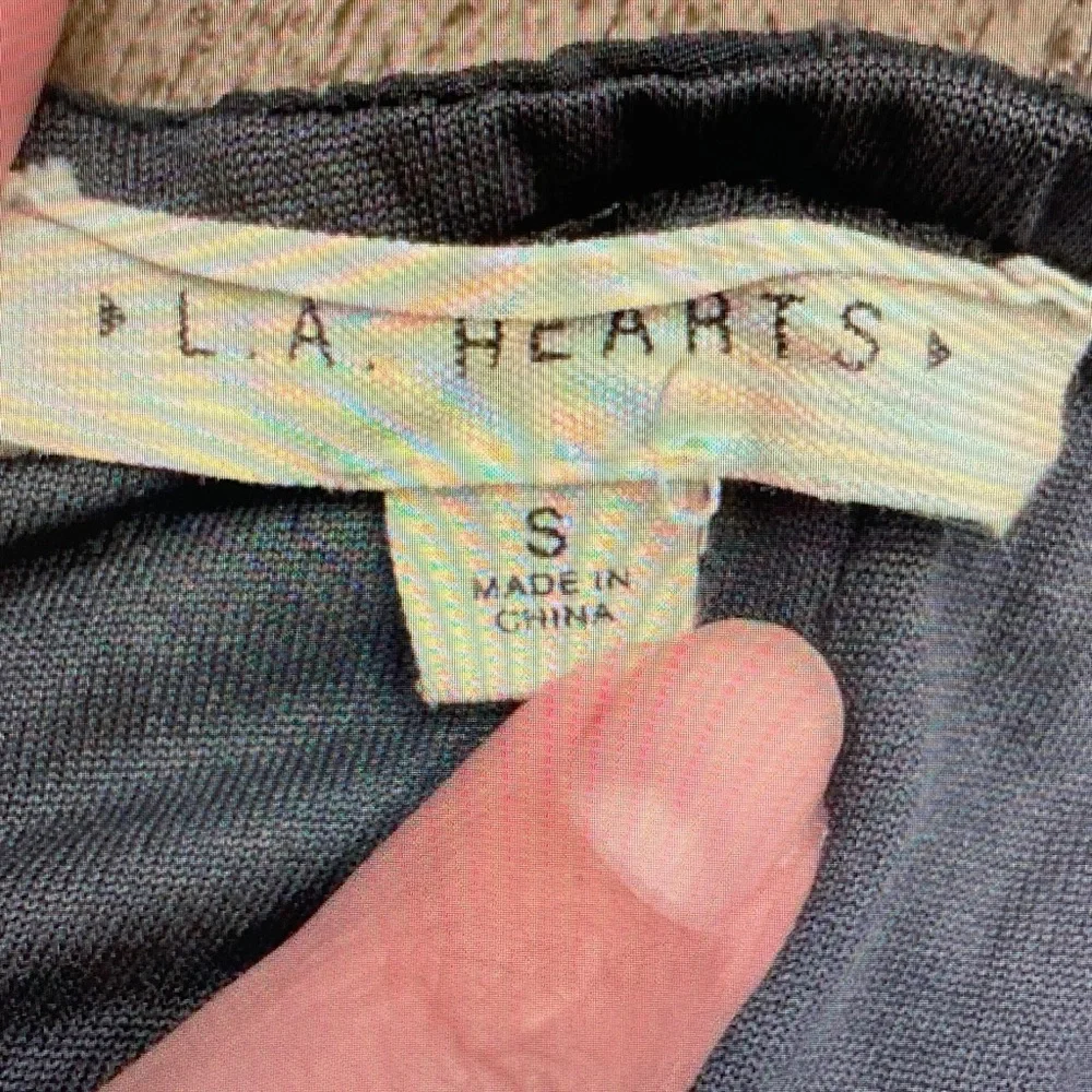 La Hearts Dusty Blue Lace-Trim Bustier Crop - Picture 5 of 5